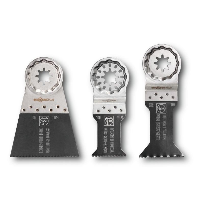 Combo - Lame de scie E-Cut StarlockPlus 1x35, 65, 44mm - Pack de 3 Référence 35222952030 Fein Combo - Lame de scie E-Cut StarlockPlus 1x35, 65, 44mm - Pack de 3 Référence 35222952030 Fein