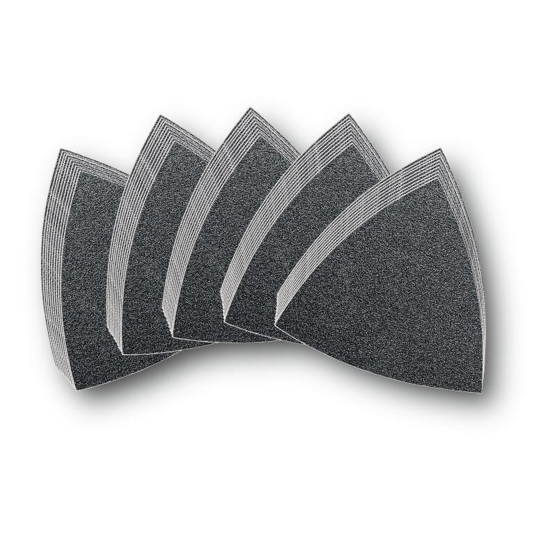 Set de feuilles abrasives triangulaires - 10 x Grain 60, 80, 120, 180, 240 - Pack de 50 Référence 63717082033 Fein Set de feuilles abrasives triangulaires - 10 x Grain 60, 80, 120, 180, 240 - Pack de 50 Référence 63717082033 Fein