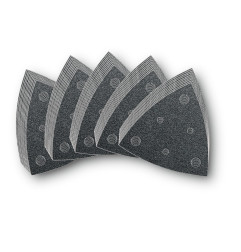 Set de feuilles abrasives triangulaires perforées - 10 x Grain 60, 80, 120, 180, 240 - Pack de 50 Référence 63717109035 Fein