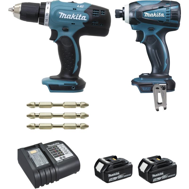 Ensemble de 2 machines 18 V Li-Ion 3 Ah ( kit d'accessoires) (DDF453 + DTD146) Makita ref DLX2022SJ3