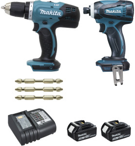 Ensemble de 2 machines 18 V Li-Ion 3 Ah ( kit d'accessoires) (DDF453 + DTD146) Makita ref DLX2022SJ3