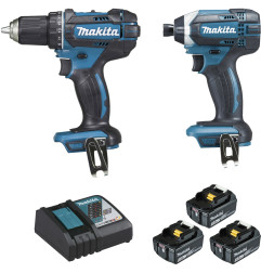 Ensemble de 2 machines 18 V Li-Ion 3 Ah (DDF482 + DTD152) Makita ref DLX2127J1