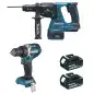 Ensemble de 2 machines 18 V Li-Ion 5 Ah (DDF484 + DHR243) MAKITA DLX2191TJ