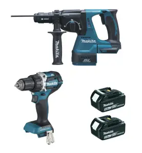 Ensemble de 2 machines 18 V Li-Ion 5 Ah (DDF484 + DHR243) Makita ref DLX2191TJ