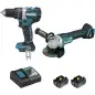 Ensemble de 2 machines 18 V Li-Ion 5 Ah (DGA506 + DHP484) MAKITA DLX2210TJ1
