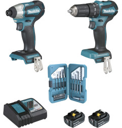 Ensemble de 2 machines 18 V Li-Ion 5 Ah (DTD155 + DHP483) Makita ref DLX2221TJ2