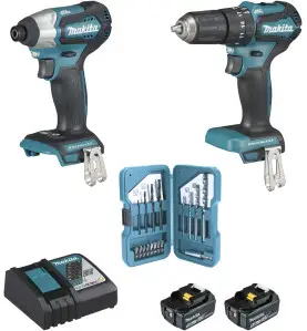 Ensemble de 2 machines 18 V Li-Ion 5 Ah (DTD155 + DHP483) Makita ref DLX2221TJ2