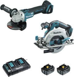 Ensemble de 2 machines 18 V Li-Ion 5 Ah (DHS680 + DGA506) Makita ref DLX2277PTJ