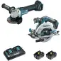 Ensemble de 2 machines 18 V Li-Ion 5 Ah (DHS680 + DGA506) MAKITA DLX2277PTJ Ensemble de 2 machines 18 V Li-Ion 5 Ah (DHS680 + DGA506) MAKITA DLX2277PTJ