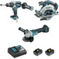 Ensemble de 3 machines 18 V Li-Ion 5 Ah (DHP481 + DGA506 + DHS680) MAKITA DLX3095PTJ