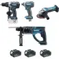 Ensemble de 4 machines 18 V Li-Ion 4 Ah (DDF458 + DTD152 + DHR202 + DGA452) MAKITA DLX4054MX1 Ensemble de 4 machines 18 V Li-Ion 4 Ah (DDF458 + DTD152 + DHR202 + DGA452) MAKITA DLX4054MX1