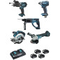 Ensemble de 5 machines 18 V Li-Ion 5 Ah (DHP458 + DTD152 + DGA504 + DHR202 + DSS610) MAKITA DLX5039PTJ