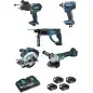 Ensemble de 5 machines 18 V Li-Ion 5 Ah (DHP458 + DTD152 + DGA504 + DHR202 + DSS610) MAKITA DLX5039PTJ
