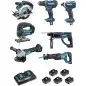Ensemble de 7 machines (DDF482 + DTD152 + DGA504 + DSS610 + DHR202 + DJR186 + DJV180) MAKITA DLX7013PT1 Ensemble de 7 machines (DDF482 + DTD152 + DGA504 + DSS610 + DHR202 + DJR186 + DJV180) MAKITA DLX7013PT1
