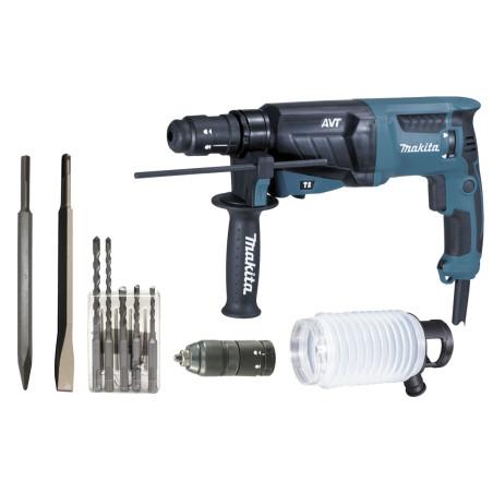 Perfo-burineur SDS-Plus 800 W 26 mm (coffret alu + kit d'accessoires) Makita ref HR2631FTX4