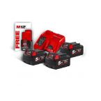 M18 NRG-503 - Pack NRJ 18V, 5,0 Ah R Red Lithium, système M18 + OFFERT 1 Batterie M12 2,0 Ah