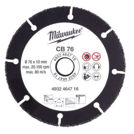 Vente de disque carbure 76 mm - 1 pc Milwaukee, numéro 66418 /  mlwk_4932464716 à 9,01 €HT soit 10,81 €TTC.