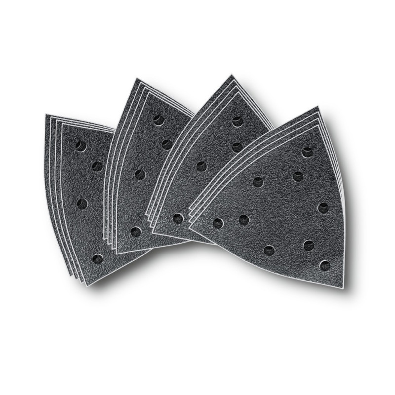 Set de feuilles abrasives perforées zircon 130mm - 4x Grain 60, 80, 120, 180 - Pack de 16 Référence 35222952100 Fein