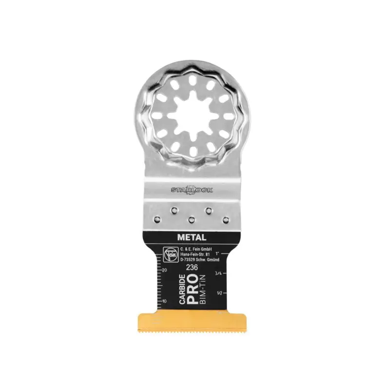 Lame de scie E-cut carbure avec revêtement TiN Starlock 45x32mm - Pack de 3 Référence 63502236220 Fein Lame de scie E-cut carbure avec revêtement TiN Starlock 45x32mm - Pack de 3 Référence 63502236220 Fein