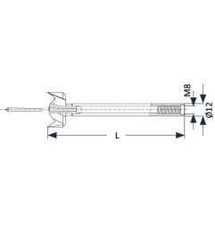 Systeme 2 foret acier zobo dia 40x100mm ref 762028