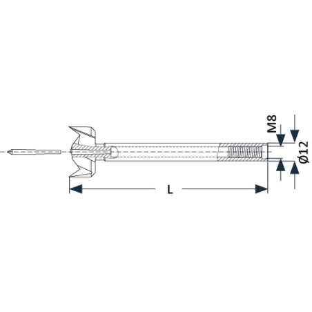 Systeme 2 foret acier zobo dia 40x100mm ref 762028