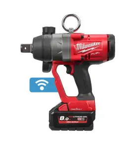 M18ONEFHIWF1-802X - Boulonneuse à Choc FUEL Carré 1'',18V, Bluetooth, 2033Nm / 2400Nm, 18V 8,0Ah, fixation bague de serrage
