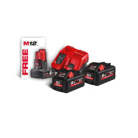 M18 HNRG-802 - Pack NRJ 18V, 8 Ah HIGH-OUTPUT Red Li-ion, système M18