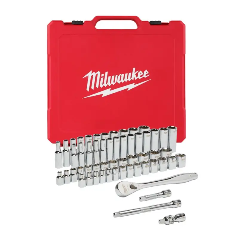 SET DE DOUILLES ET CLÉS À CLIQUET 3/8 MÉTRIQUE & IMPÉRIALE 56 PCS SET DE DOUILLES ET CLÉS À CLIQUET 3/8 MÉTRIQUE & IMPÉRIALE 56 PCS