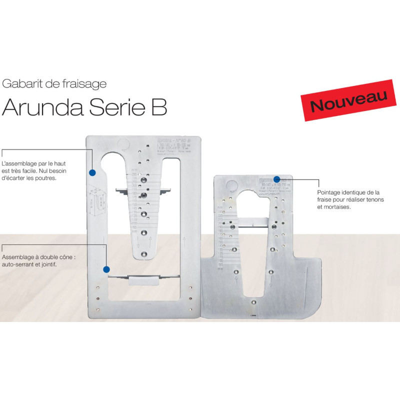 Gabarit de fraisage Arunda 80B Maxi  - Serie B à butées fixes 90°