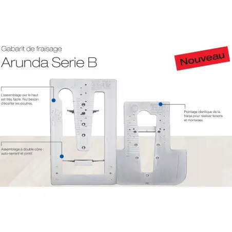 Gabarit de fraisage Arunda 160B Midi - Serie B à butées fixes 90°