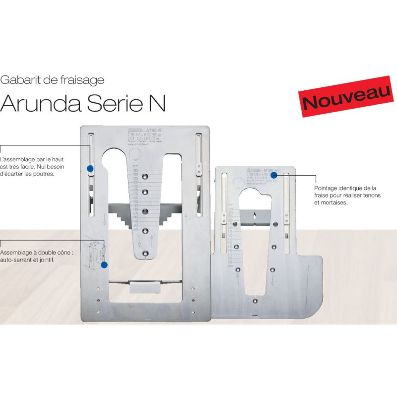 Gabarit de fraisage Arunda 80N Maxi - Serie N Inclinable