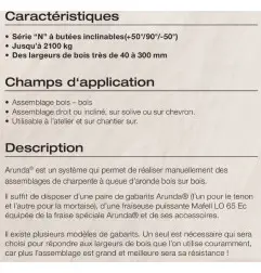 Gabarit de fraisage Arunda 120N Midi - Serie N Inclinable