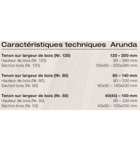 Gabarit de fraisage Arunda 120N Maxi - Serie N Inclinable
