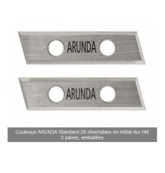 Couteaux ARUNDA Standard-26 réversibles en métal dur HM