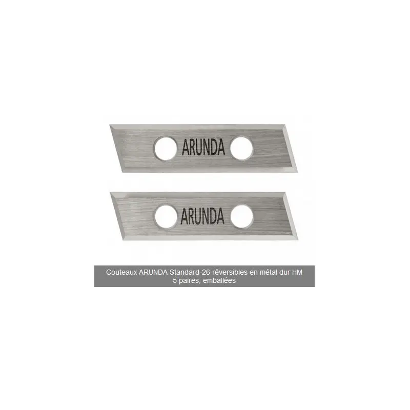 Couteaux ARUNDA Standard-26 réversibles en métal dur HM
