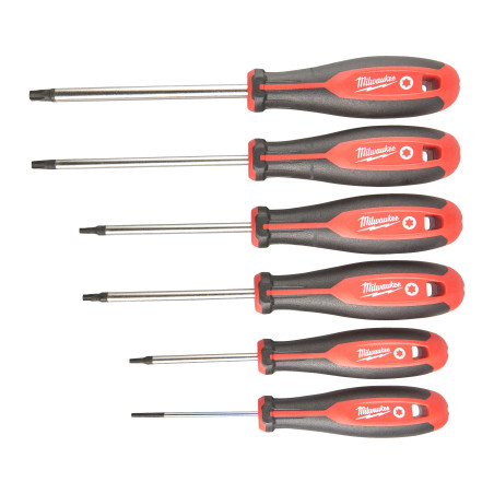 Vente de SET DE 6 TOURNEVIS TRILOBE TORX Milwaukee, numéro 72065 / mlwk_4932471809 à 28,33 €HT soit 33,99 €TTC. 