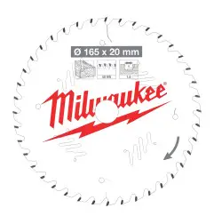 Vente de LAME SCIE CIRCULAIRE BOIS 165X20X1,6X40 ALTERNEE Milwaukee, numéro 72147 / mlwk_4932471932 à 62,91 €HT soit 75,49 €TTC.