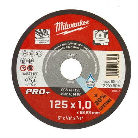 DISQUE A TRONCONNER PRO+ 125MM EPAISSEUR 1 MM PRO+ - 1PC