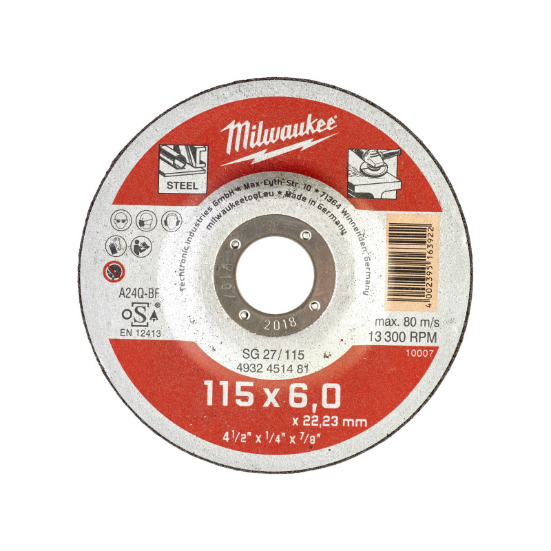 DISQUE A MEULER 115MM EPAISSEUR 6 MM CONTRACTOR - 1PC