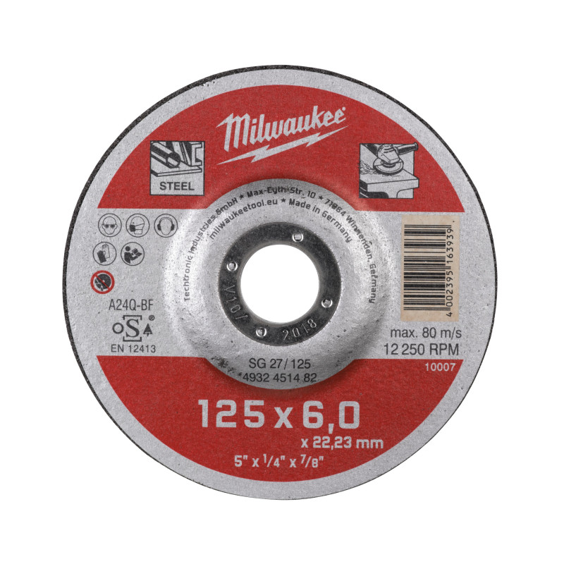 DISQUE A MEULER 125MM EPAISSEUR 6 MM CONTRACTOR - 1PC