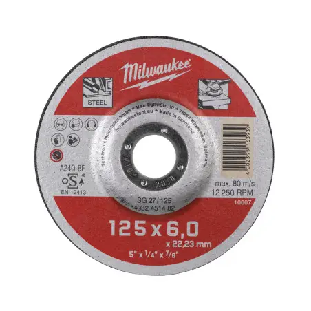DISQUE À MEULER 125MM ÉPAISSEUR 6 MM CONTRACTOR 1PC