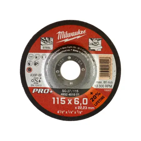 DISQUE A MEULER 115 EPAISSEUR 6 MM PRO+ -1PC