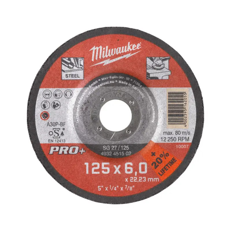DISQUE À MEULER 125 ÉPAISSEUR 6 MM PRO+ 1PC