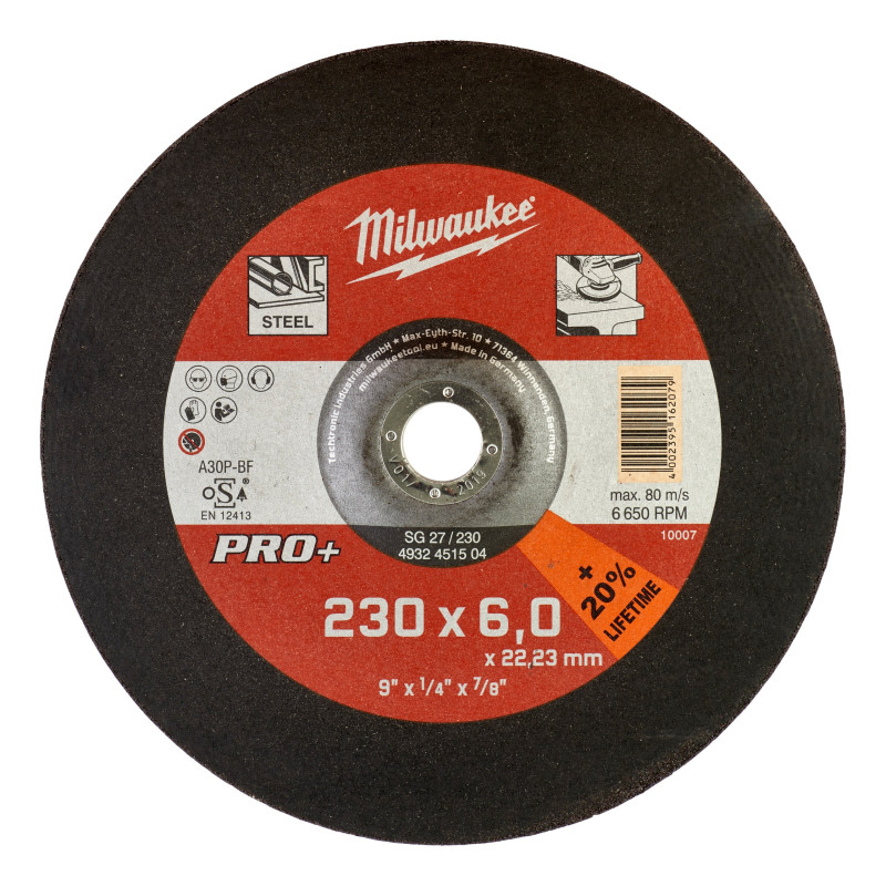 DISQUE À MEULER 230 ÉPAISSEUR 6 MM PRO+ 1PC