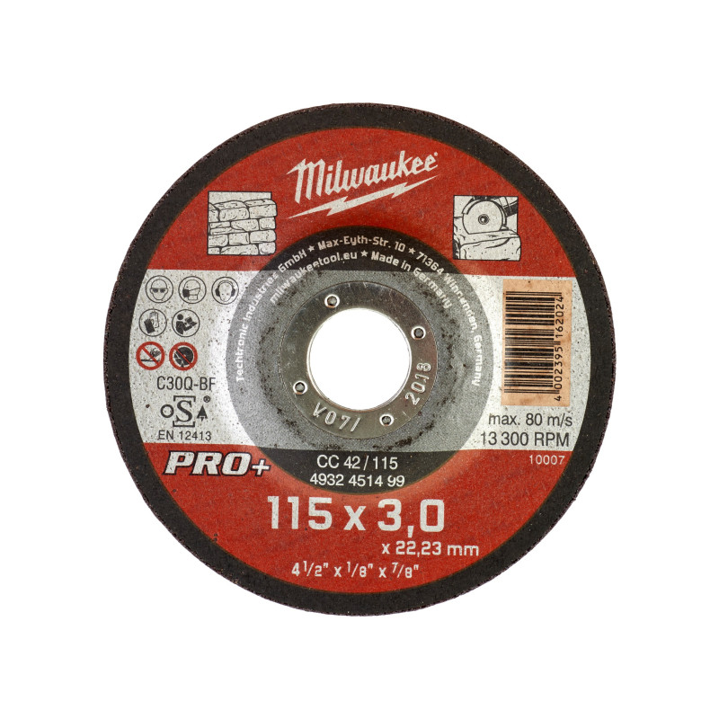 DISQUE A TRONCONNER PRO+ PIERRE 115MM EPAISSEUR3 MM PRO+ -1PC