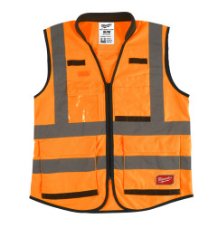 GILET PREMIUM HAUTE VISIBILTÉ ORANGE - S/M - 1 PC