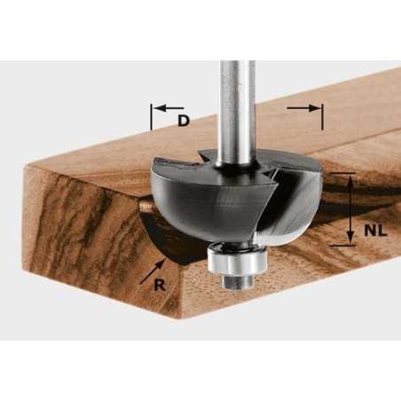 Fraise à gorge creuse HW S8 D25,5/R6,35 KL Festool