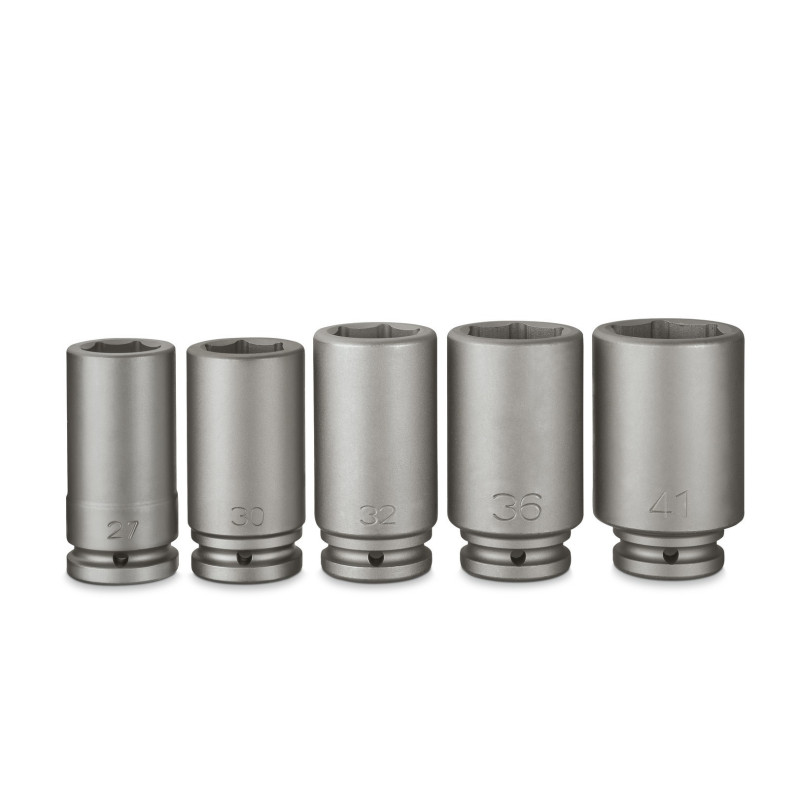 Kit de douilles à chocs longues ¾’’ carré, 27/30/32/36/41 mm Référence 62405323020 Fein