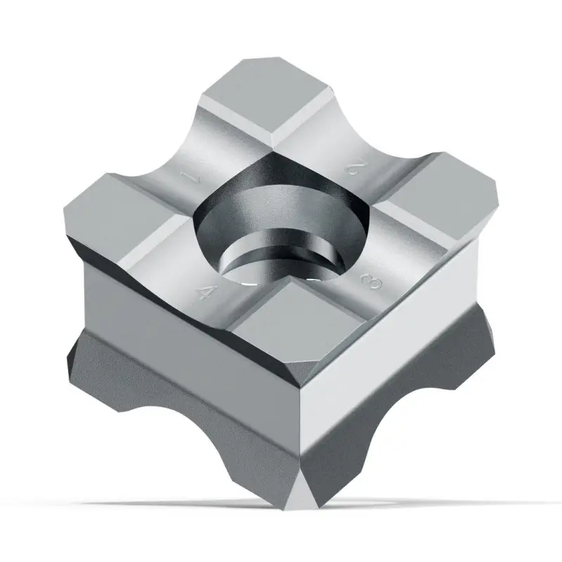 Plaquette réversible KX pour rayon de 4 mm sur aciers spéciaux, fortement alliés (8 arêtes). Référence 64302017010 Fein