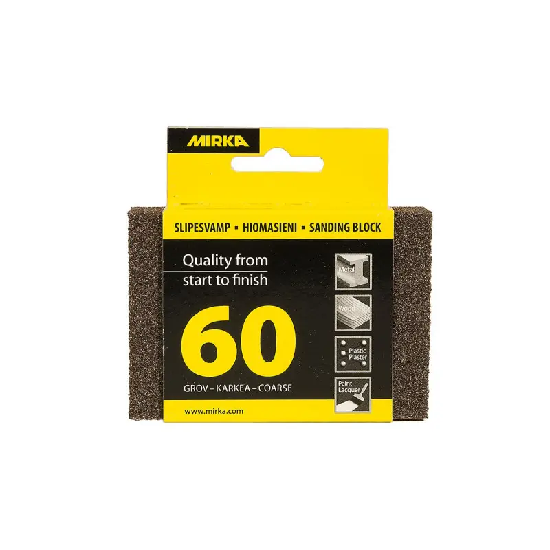 Eponge abrasive 100x70x28mm M/M 60/60, 1/unité Mirka Eponge abrasive 100x70x28mm M/M 60/60, 1/unité Mirka